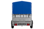 Remorque voiture 200x125 UNITRAILER GARDEN 201 KIPP avec ridelles grillagées, châssis H-800 et bâche grise