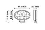 Réflecteur ovale pour lampe de travail LED LAYTZ LY7401, 40 LED, 4000 lm