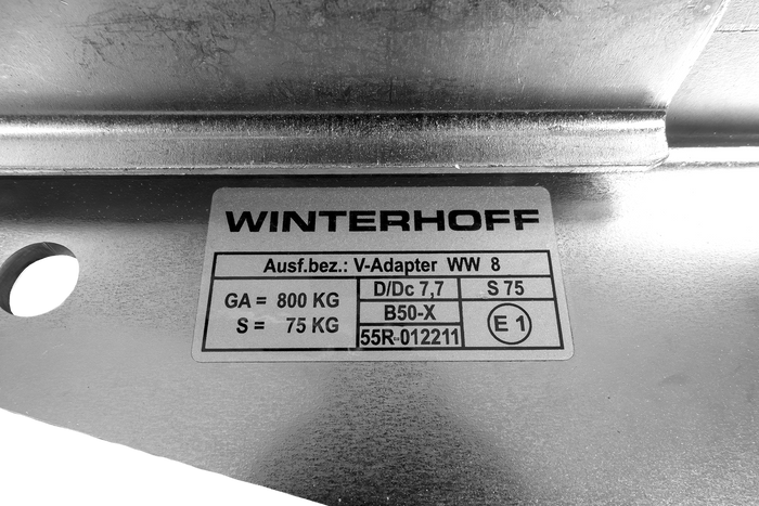 Attelage à boule WINTERHOFF WW 8-G+V - adaptateur pour remorque de 800 kg avec timon en V
