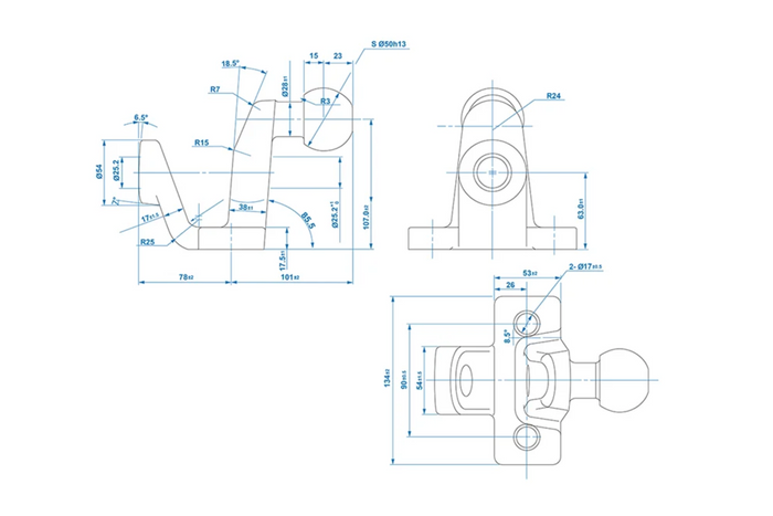 Boule d'attelage, retule double fonction ProPlus 341216V01, entraxe de 50 mm, capacité de remorquage de 3500 kg