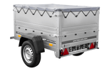 Remorque légère 150x106 UNITRAILER GARDEN 150 KIPP avec côtés BIS et bâche grise