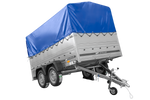 Remorque légère 264x150 UNITRAILER GARDEN 265/2 KIPP avec côtés BIS, châssis H-800 et bâche bleue