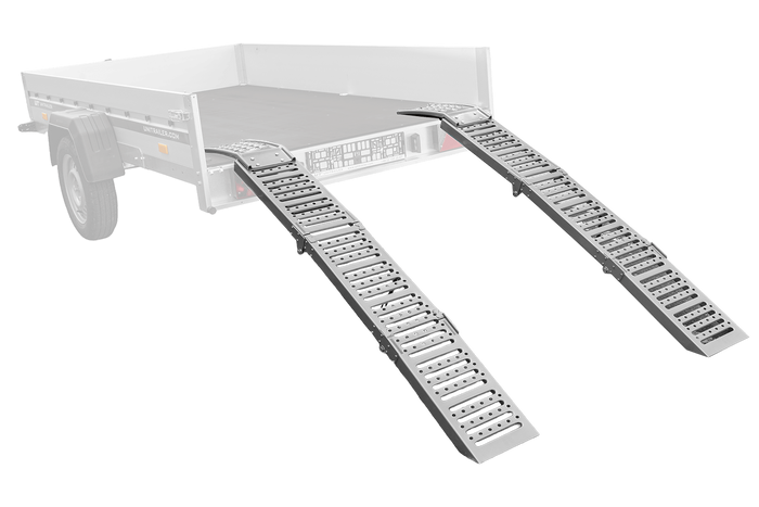 Rampes pliables UNITRAILER ALR005 en acier pour remorques, 200 cm, 500 kg, lot de 2