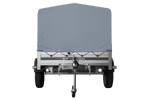 Remorque à un essieu avec côtés en aluminium 200x125 Unitrailer Garden 201 KIPP ALU avec châssis H-800 et bâche grise