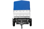 Remorque 1 essieu 200x125 UNITRAILER GARDEN 201 KIPP avec ridelles supplémentaires, châssis H-800 et bâche bleue