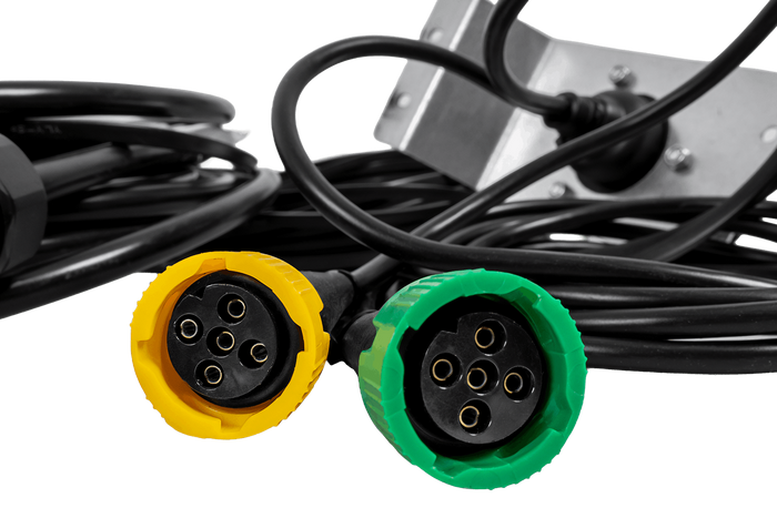 Faisceau électrique MANTES pour remorque de bateau, 11,67 m, prise 13 broches, baïonnettes 2 x 5 broches