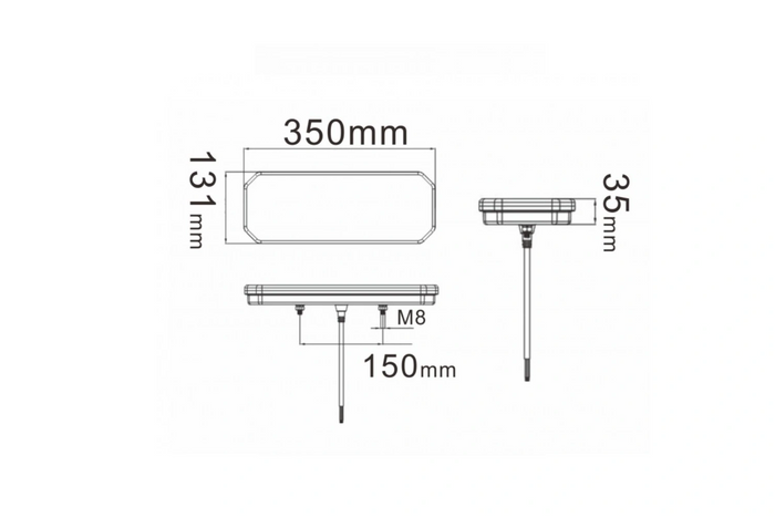 Feux arrière TruckLED L1949+L1950, câble LED 0,45 m, 6 fonctions gauche + droite
