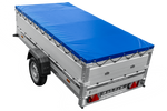 Remorque à un essieu avec ridelles en aluminium 264x125 Unitrailer Garden 264 KIPP ALU avec ridelles BIS, châssis H-0 et bâche bleue