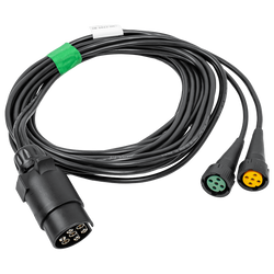 Faisceau de câblage électrique pour remorque ASPÖCK 58-1022-087, 4,5 m, connecteurs à baïonnette 7 broches, 2 x 5 broches