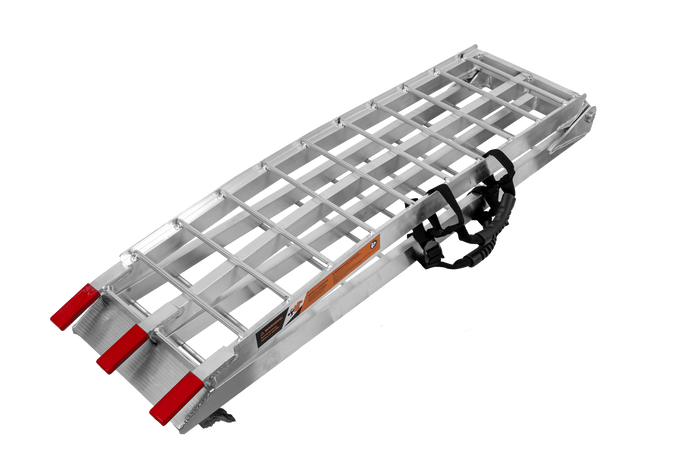 Rampes pliables UNITRAILER ALR002 en aluminium pour remorques, 221 cm, 680 kg, avec sangles, lot de 2