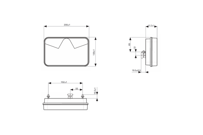 Feu arrière ASPÖCK MULTILED V à baïonnette 8 broches, 6 fonctions, droit