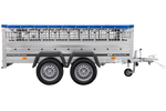 Remorque légère 264x150 UNITRAILER GARDEN 265/2 KIPP avec côtés en filet, châssis H-0 et bâche bleue