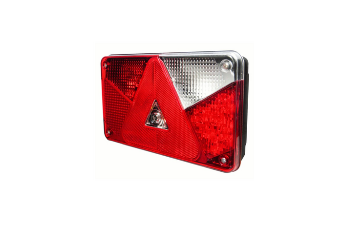 Feu arrière à LED multipoint ASPÖCK V à baïonnette 8 broches, 7 fonctions, droit