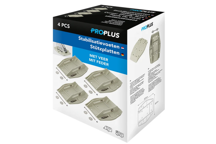 Ensemble de quatre supports pour stabilisateurs de remorque ProPlus 361519 avec ressort 20,5 x 27,5 cm