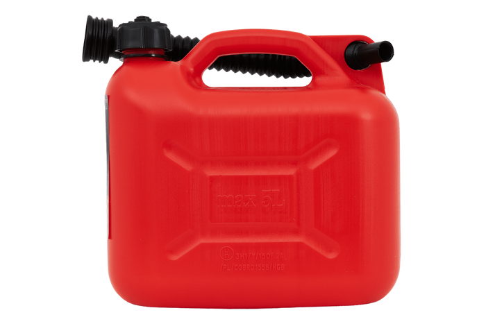 Bidon en plastique HERMON de 5 L avec entonnoir, rouge