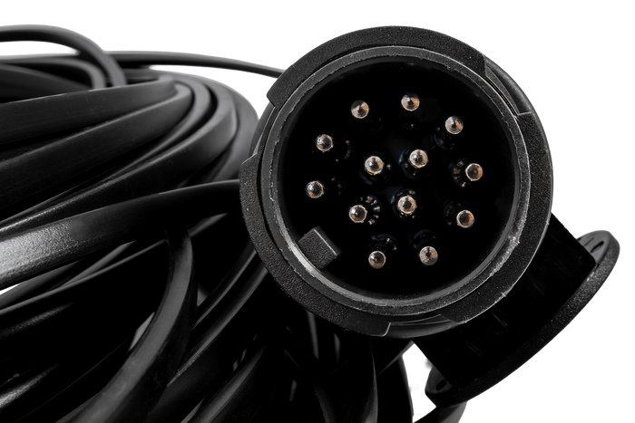 Installation électrique MANTES, faisceau pour remorque de bateau 7,8 m, prise 13 broches, baïonnettes 2 x 5 broches