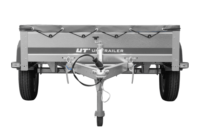 Autoaanhanger 200x125 UNITRAILER GARDEN 201 KIPP met H-0 frame en grijze afdekking
