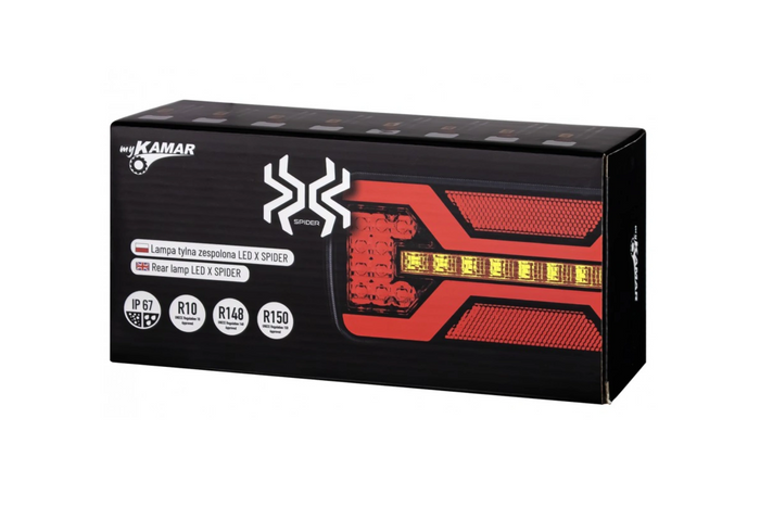 Feux arrière KAMAR X-SPIDER L2430+L2431, fixation à baïonnette 5 broches, 7 fonctions, gauche + droite