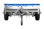 Autoaanhangwagen op veren 200x125 UNITRAILER GARDEN 201/R KIPP met H-0 frame en blauwe afdekking