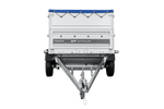 Autotransportaanhanger op veren 230x125 UNITRAILER FORCE 230/R KIPP met BIS-zijwanden, H-0 frame en blauwe afdekking