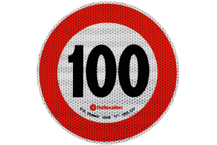 Reflecterende sticker Verkeersbord LAMPA snelheidslimiet 100 km/u B-33