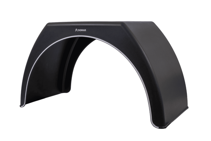 Dubbel spatbord voor aanhanger 15-16" DOMAR DK3120 platte wielkast 1000/510mm met witte velg