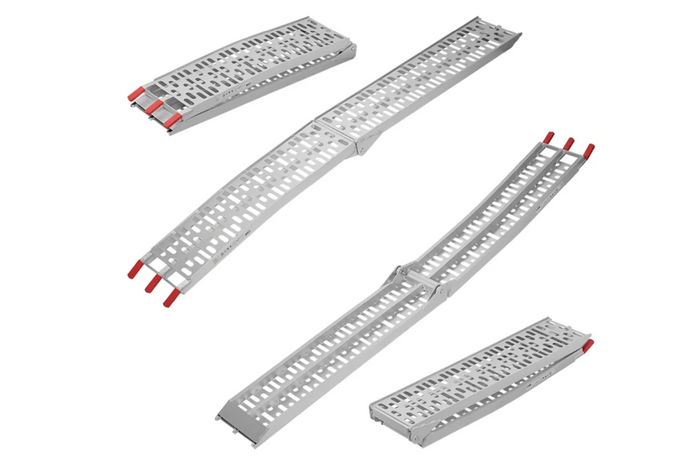 ProPlus 390096 opklapbare aluminium oprijplaten voor aanhangers, 220 cm, 680 kg, set van 2