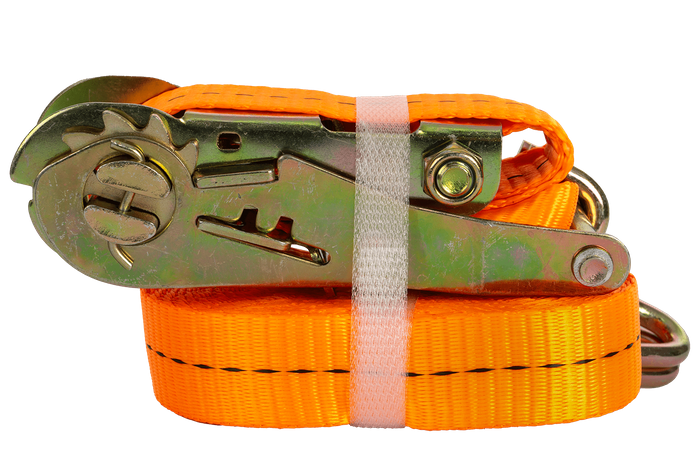 Ensemble de quatre courroies de transport UNITRAIER 6 m/25 mm/1 t orange avec tendeur
