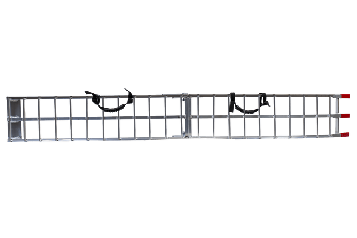UNITRAILER ALR002 opklapbare aluminium oprijplaten voor aanhangers 221 cm 680 kg met riem, set van 2