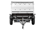 Lichte aanhanger 200x125 UNITRAILER GARDEN 201 KIPP met BIS-zijwanden, H-0 frame en grijs dekzeil