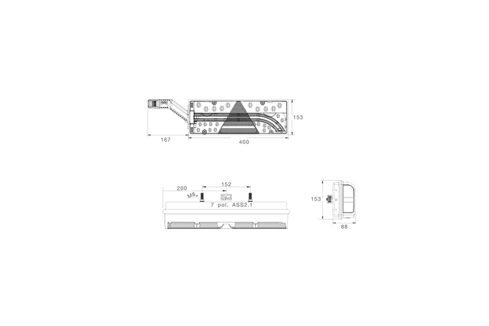 ASPÖCK EUROPOINT III LED-achterlichten met bajonetaansluiting 7-pins ASS2 en claxon, 7 functies links en rechts